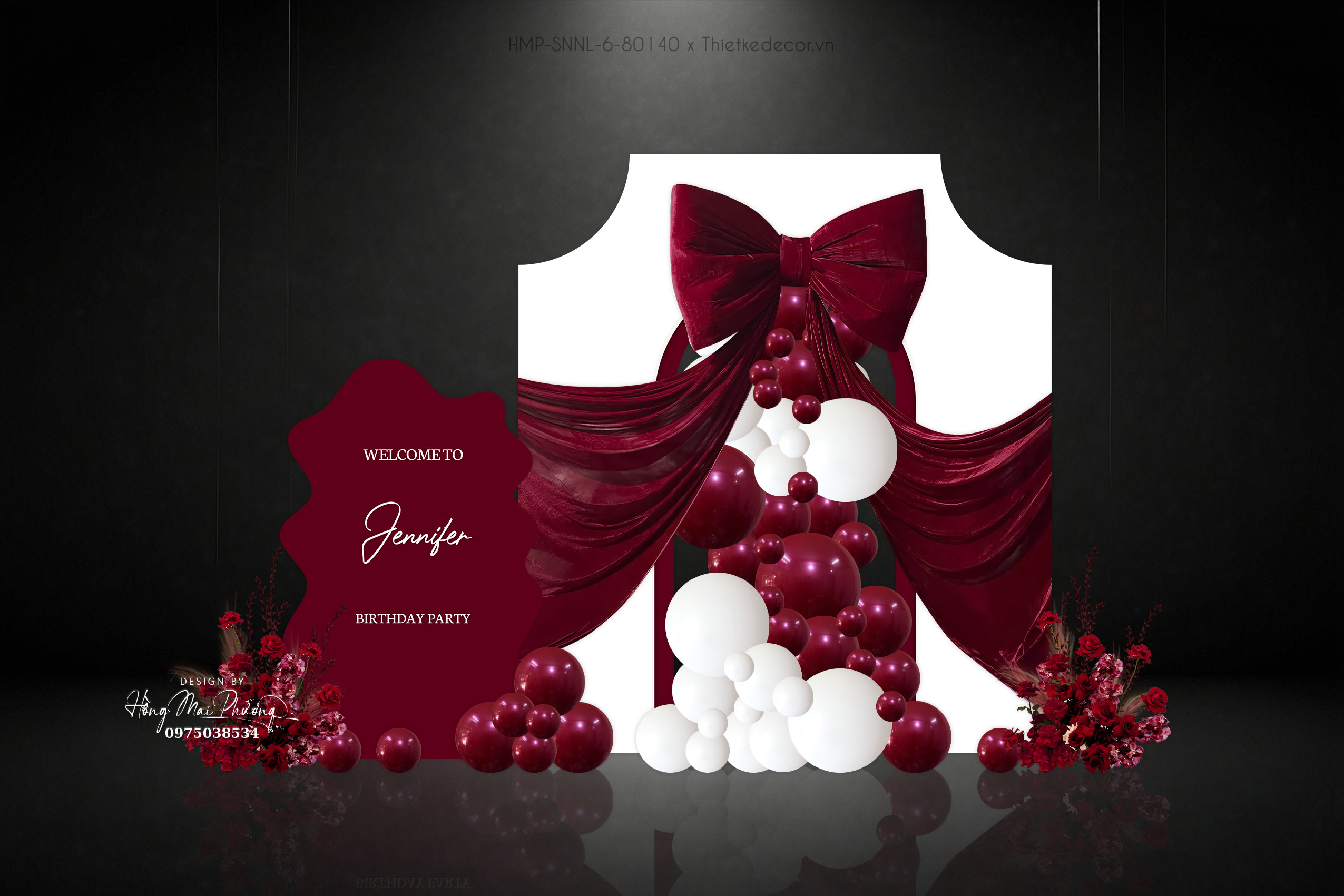 Sinh nhật người lớn tone đỏ luxury